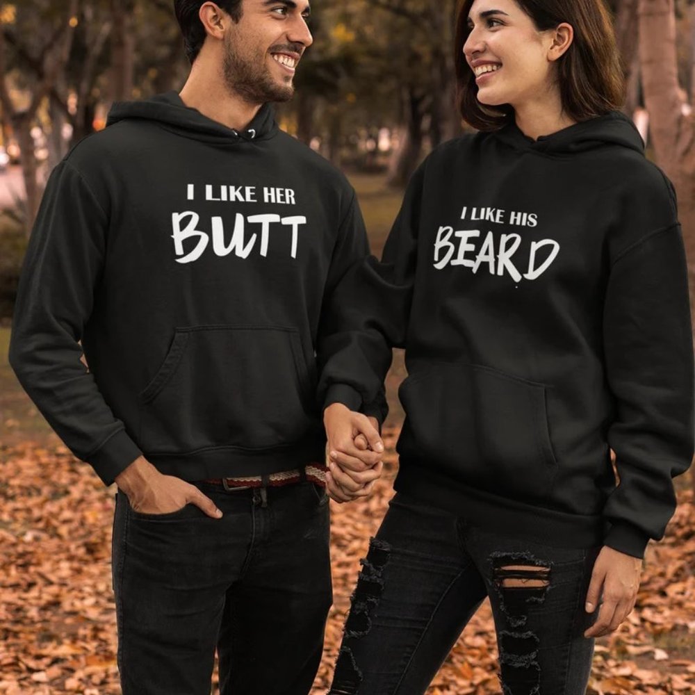 I Like Her Butt / I Like His Beard His & Hers Hoodie Set
